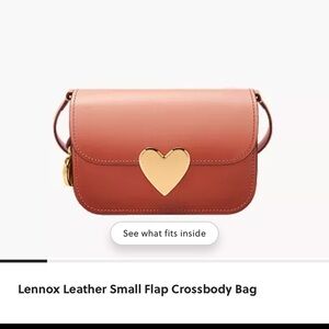 Fossil Pink Heart Accent Crossbody Bag